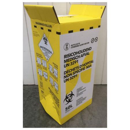 Medibox (kartonnen doos met gele zak voor naaldcontainers)