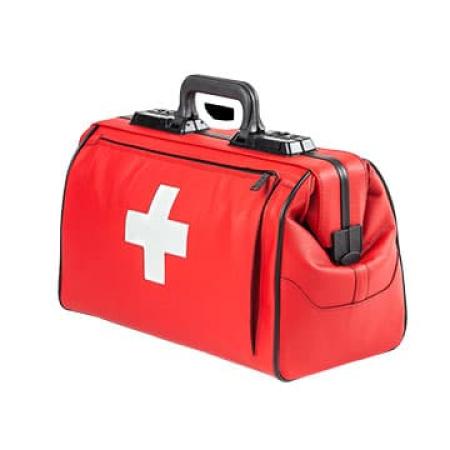 Durasol Rusticana Grand - 2 pochettes - cuir - Rouge avec croix blanche