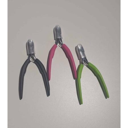 Platte nageltang 12 cm met gekleurd handvat - 35mm cut