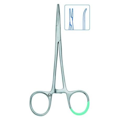 Halsted-Masquito klem anatomisch gebogen- 12,5 cm - steriel - wegwerp - in metaal - 5 stuks