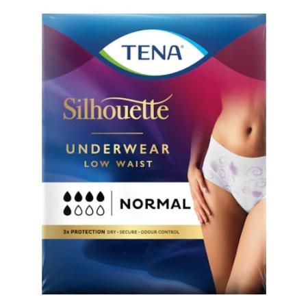 TENA Silhouette Normal (Wit (bedrukt) - Medium - Lage taille) - 12 stuks