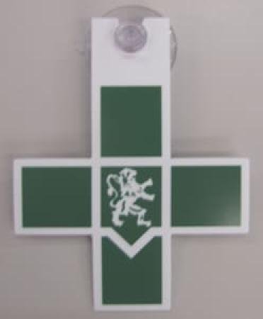 Logo verpleging (groen kruis) voor voorruit auto