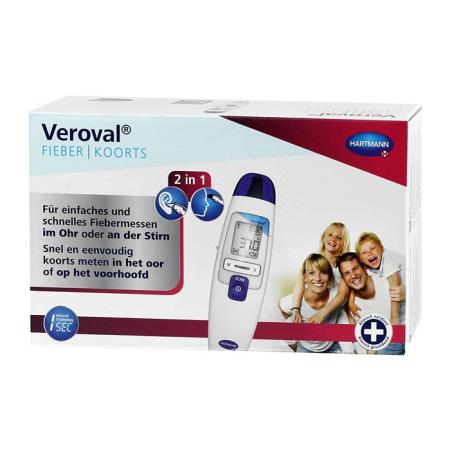 Veroval 2-in-1 Digitale infraroodthermometer - Meting in oor of op voorhoofd