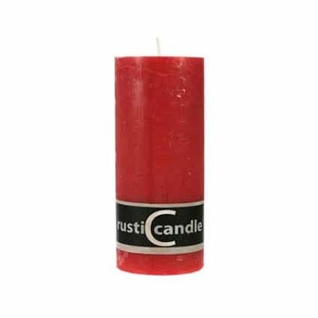 Cilinderkaars Rustic 70/190 - Rood - EINDE STOCK