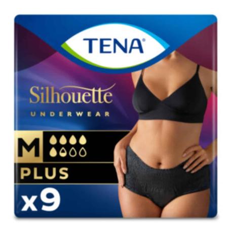 TENA Silhouette Plus - Zwart - Hoge taille - Medium - 9 stuks