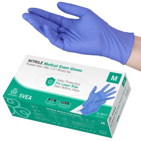 Evercare Gant d'examen nitril non-poudré violet SVEA - Medium - 150 pièces