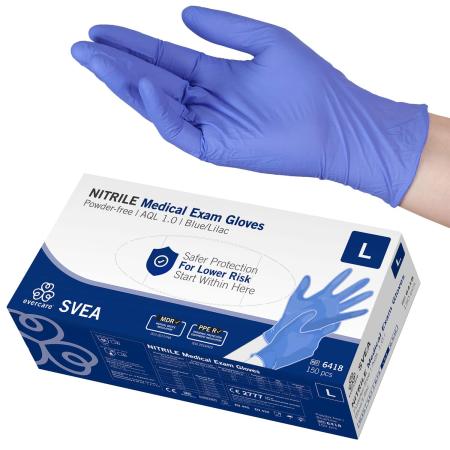 Evercare Gant d'examen nitril non-poudré violet SVEA - Large - 150 pièces