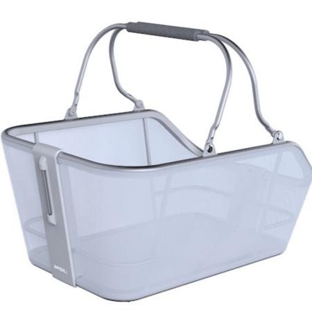 Afneembare fietsmand voor bagagedrager - Zilver - 46 x 34 x 25cm - Inclusief bagagedragerplaat MIK