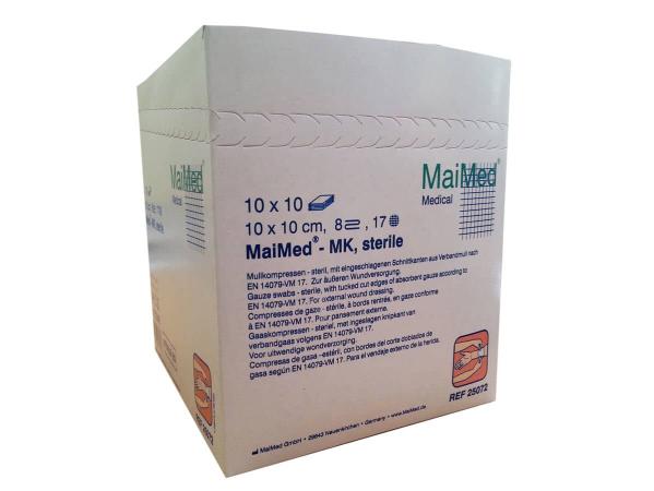 Gaaskompressen steriel 10 x10 cm per 10 x 10 verpakt - einde stock