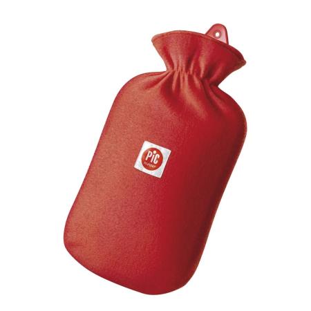 Warmwaterfles rubber met rode hoes