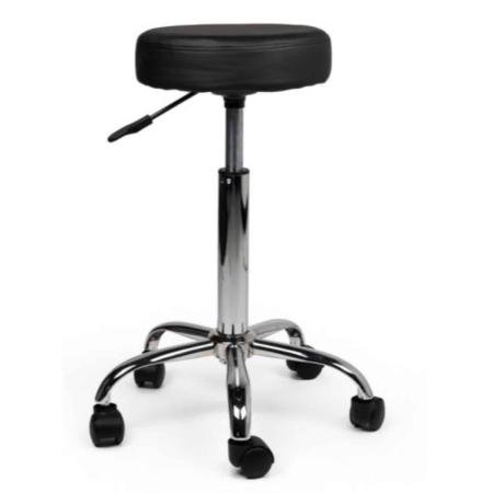 Basic Tabouret - Hoogte 58 - 72cm - Ronde zitting - Zwart