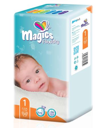 MAGICS Flexidry kleefluier - Maat 1 Newborn (2-5 kg) - 50 stuks