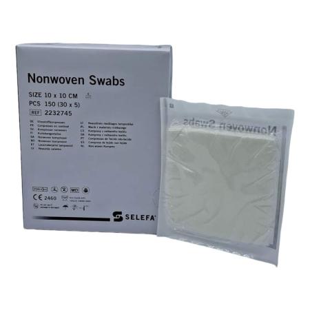 Compresse non tissée SELEFA - Stérile - 10 x 10cm (30 x 5 pièces par boîte)