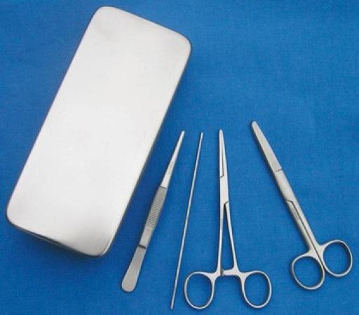 Instrumentenset basis (schaar + knopsonde + pincet + kocher) - Premium Label