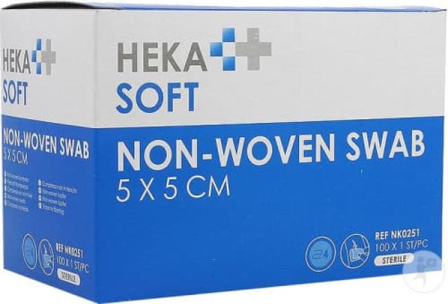 Compresses non tissées -STERILE - indiv 5 x 5cm 100u.