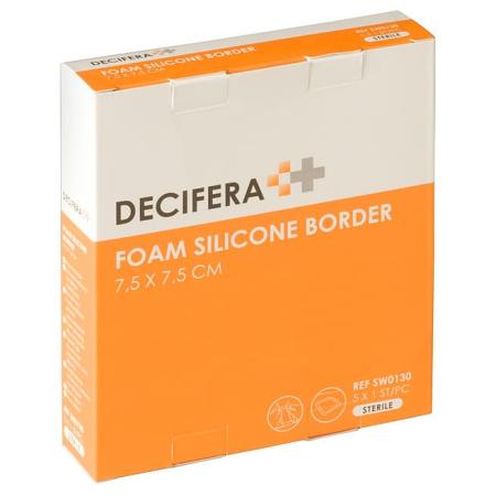 Decifera Foam Silicone Border 7,5x7,5cm - 5 stuks