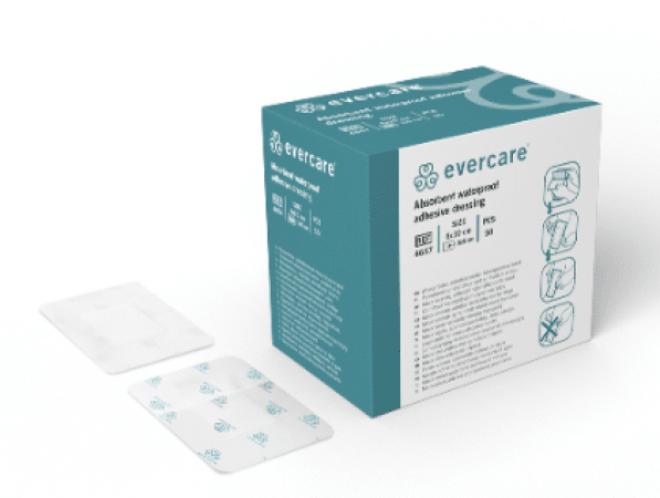 Evercare plâtre non tissé IMPERMÉABLE stérile 10 x 10 cm - 50 pièces
