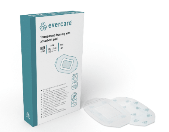 EVERCARE Eilandpleister transparant - Steriel - 10 x 12 cm - 25 stuks