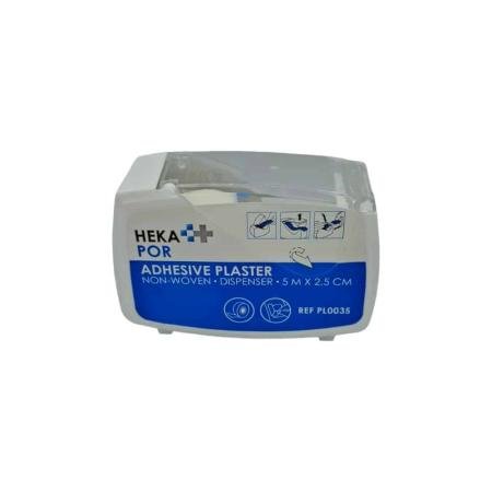 HEKA Por Non-woven hechtpleister op dispenser - 2,5cm x 5m - per stuk