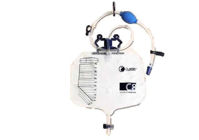 Curas C8 Closed system bag met balg - 4l - 120cm - 20 stuks