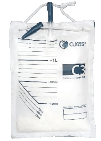 CURAS C3 Afvoerzak met SAP - 2l - Kleine trechterkoppeling - NS - 25 stuks