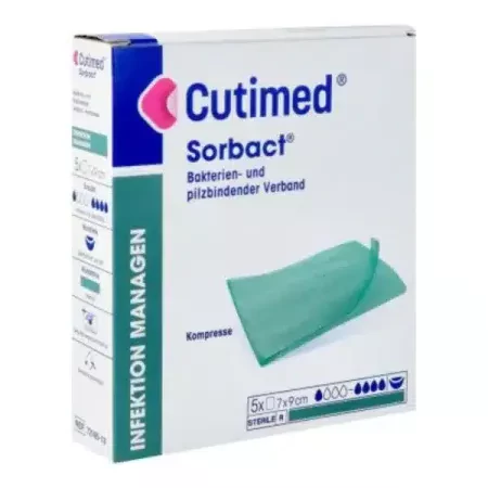 Cutimed Sorbact kompres - 7 x 9cm - Steriel - 5 stuks