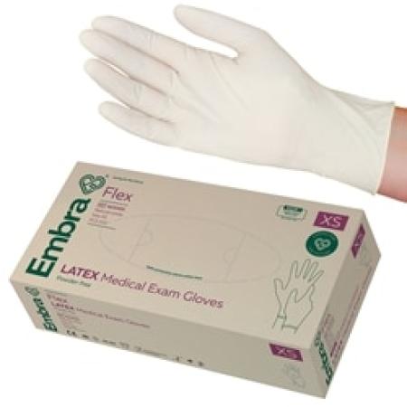 EMBRA Flex Latex handschoenen - Poedervrij - XS - 100 stuks