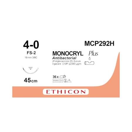 Monocryl Plus 4-0 - 45cm - Met naald van 19mm en 3/8C - per stuk