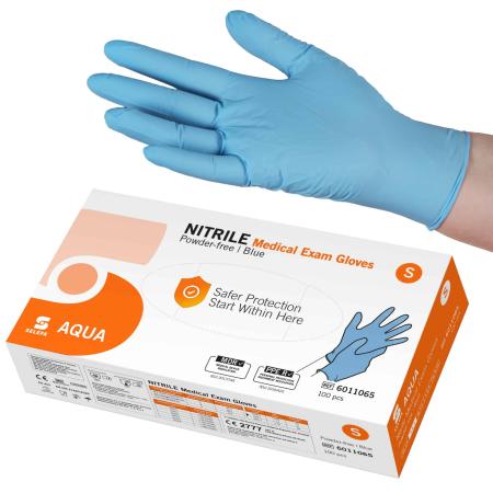 SELEFA Nitril handschoenen AQUA - Poedervrij - Small - 100 stuks