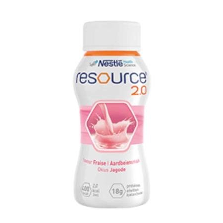 Nestlé Resource 2.0 Drinkvoeding - Aardbei - 200ml - set van 4 flesjes