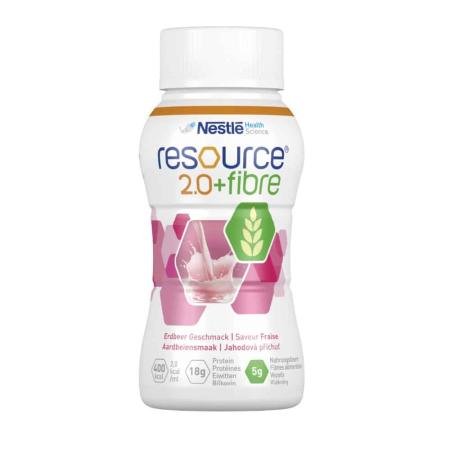 Nestlé Resource 2.0 Fibre Drinkvoeding - Aardbei - 200ml - set van 4 flesjes