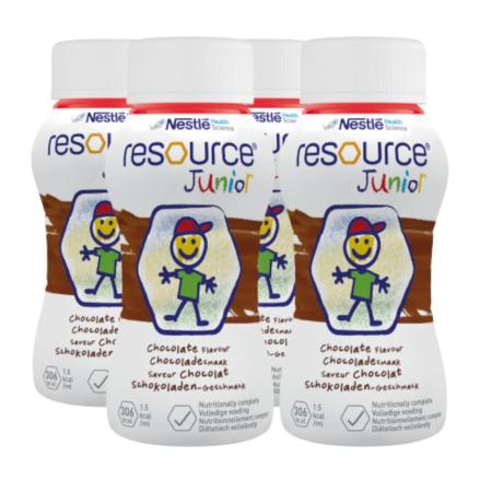 Nestlé Resource Junior Drinkvoeding - Chocolade - 200ml - set van 4 flesjes