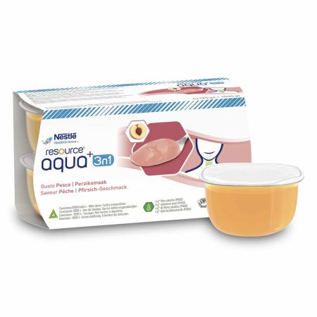 Nestlé Resource Aqua+ 3n1 - Perzik - 125g - set van 4 potjes