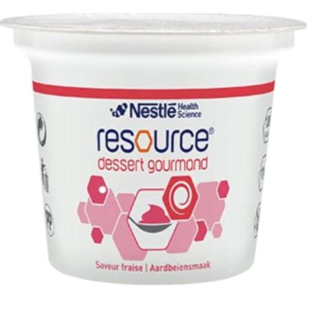 Nestlé Resource Dessert Gourmand - Aardbei - 125g - set van 4 potjes