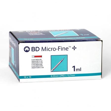 Micro-Fine Insulinespuit 1ml - 29G x 12,7mm - 100IE - 100 stuks