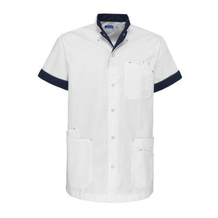 Tunique unisexe LIVIO - Blanc/bleu foncé - XL