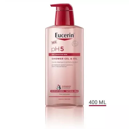 EUCERIN pH5 Gel douche-huile avec pompe - Peau sèche et sensible - 400ml