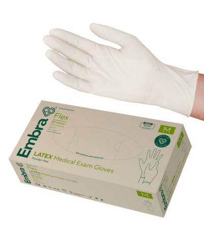 EMBRA Flex Latex handschoenen - Poedervrij - Medium - 100 stuks
