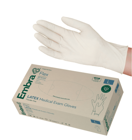 EMBRA Flex Latex handschoenen - Poedervrij - Large - 100 stuks