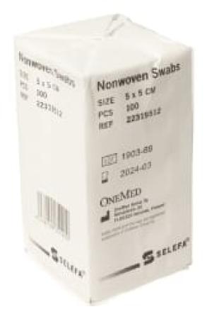 SELEFA (-> EMBRA) kompres non-woven - NS - 4 laags - 5 x 5cm - 100 stuks