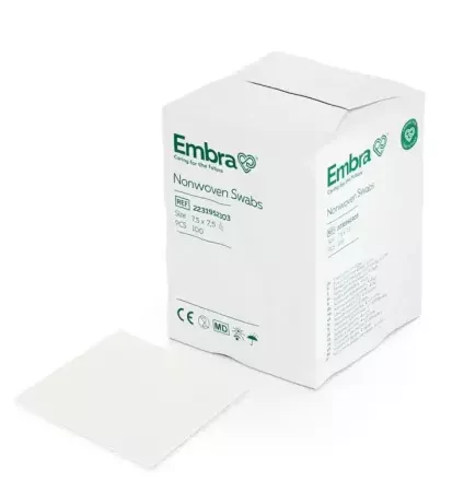 EMBRA Kompres non-woven - NS - 4-laags - 7,5 x 7,5cm - 100 stuks