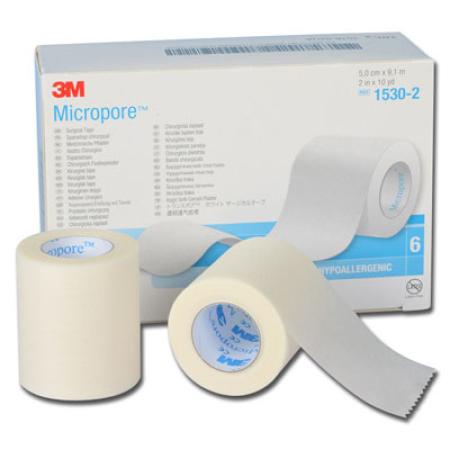 Micropore non woven - 5cm x 9,14m - 6 stuks