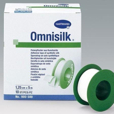 Omnisilk Zijden kleefpleister op rol - 1,25cm x 9,2m - 20 stuks
