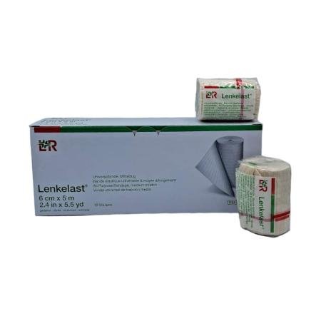 Lenkelast Elastische compressiewindel - Gemiddelde rek - 6cm x 5m - 10 stuks