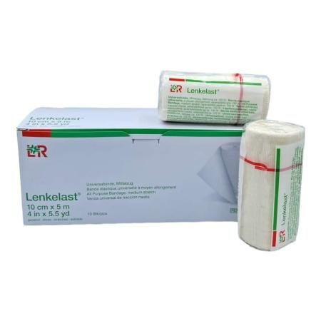 Lenkelast Elastische compressiewindel - Gemiddelde rek - 10cm x 5m - 10 stuks