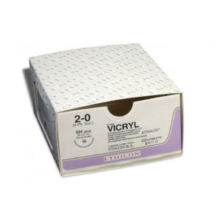 Vicryl PLUS 2-0 - 70cm - Violet - Met naald van 24mm en 3/8C - 36 stuks