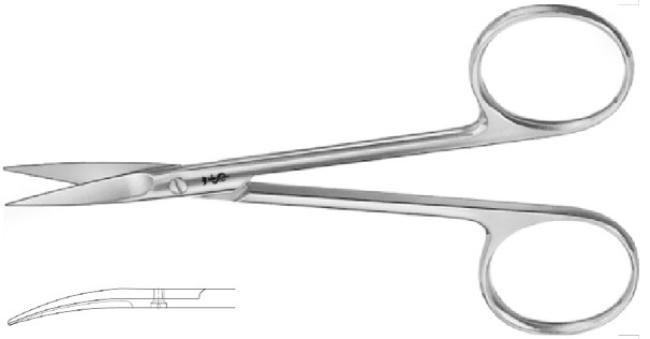 AESCULAP Irisschaar - Gebogen - Punt/punt - 11cm