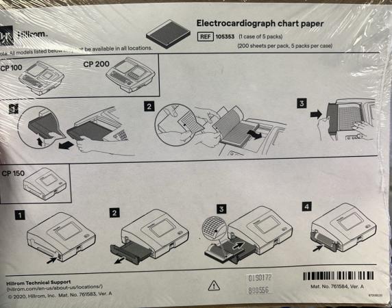 WELCH ALLYN ECG-papier voor CP100/150/200 (200 pag.) - 5 pakken